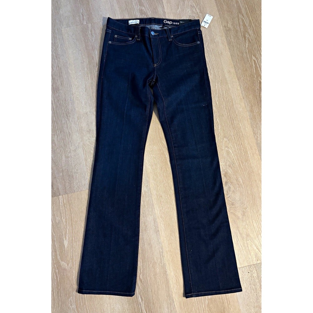 NWT GAP 1969 Perfect Boot Cut Jeans Womens Size 27 Dark Wash Stretch Denim Blue